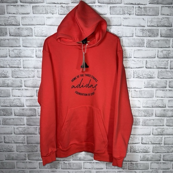 Adidas Men Red Hoodie Sz Large Retail $60 - Picture 1 of 8